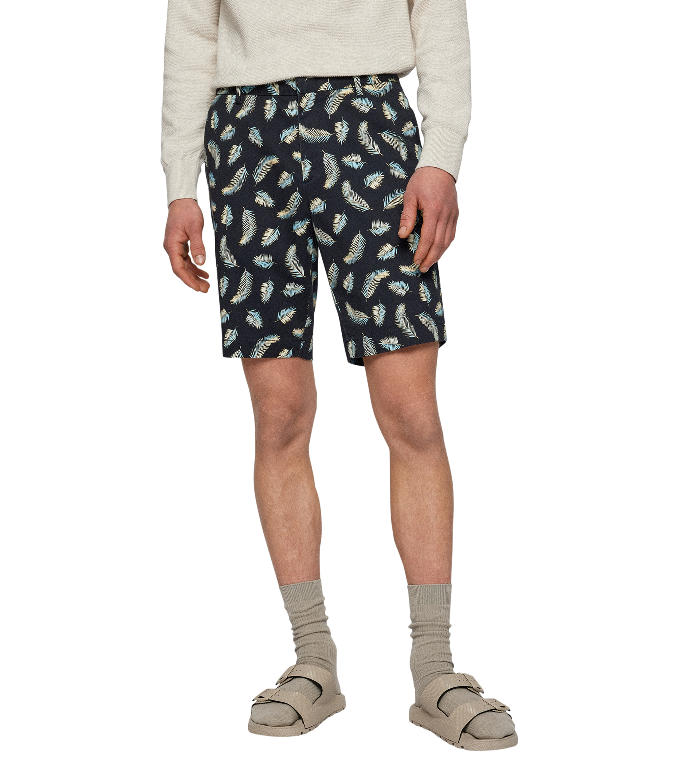 BOSS - Shorts Slim Fit De Denim Azul Suave Que Facilita El Movimiento - Azul Oscuro